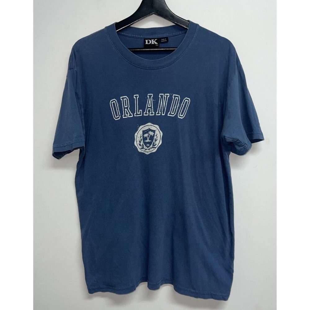 Orlando Florida Shirt Adult Large Blue Graphic Tee Short Sleeve Crew Neck Mens